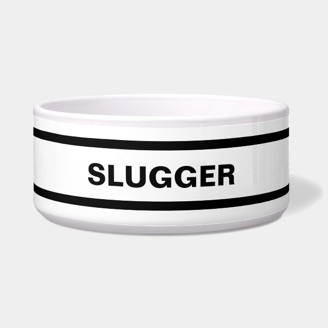 Tigela de Cerâmica Preta e Branca Personalizada pa (Frente)