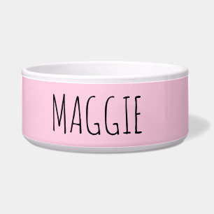 Tigela de cerâmica rosa personalizada para animais