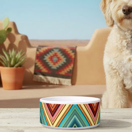 Tigela de Cerâmica Triangular e Listrada Multicolo