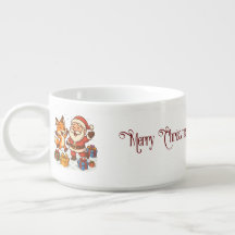 Tigela de Chili de Natal da Raposa e Papai Noel