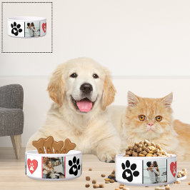 Tigela de Colagem de Fotos de Gato Personalizável