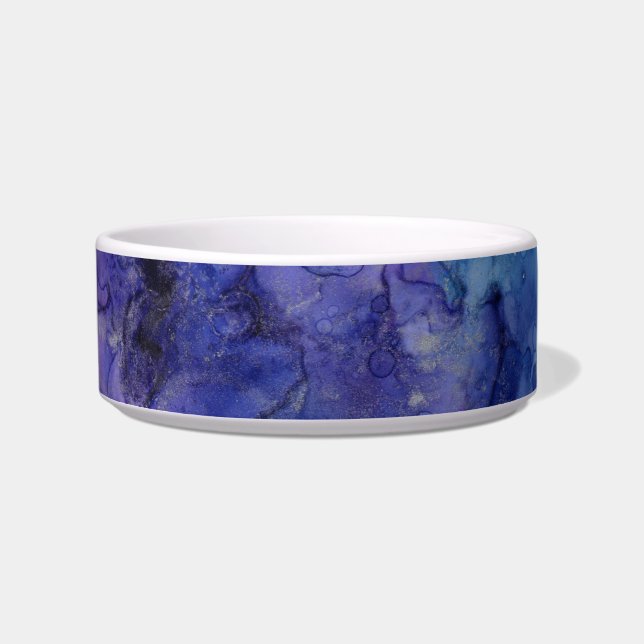 tigela de comida de gato azul e roxo (Frente)