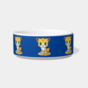tigela de comida de gato leopardo bebê
