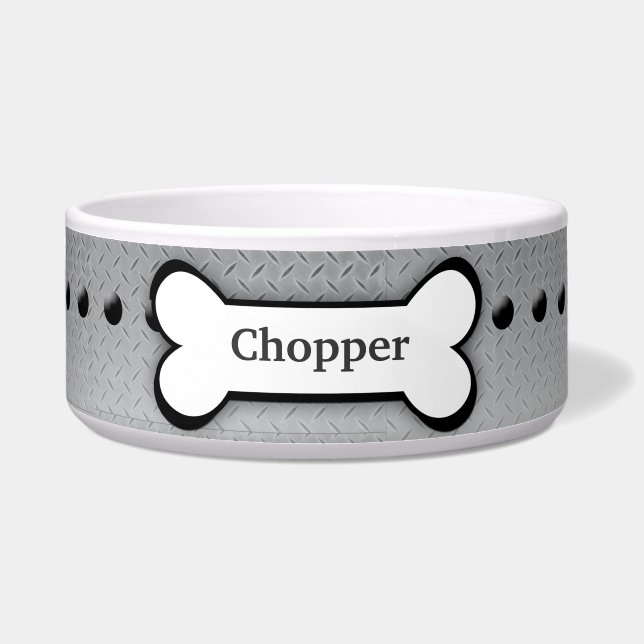 Tigela de Comida de Pet Dog Personalizada de Placa (Frente)