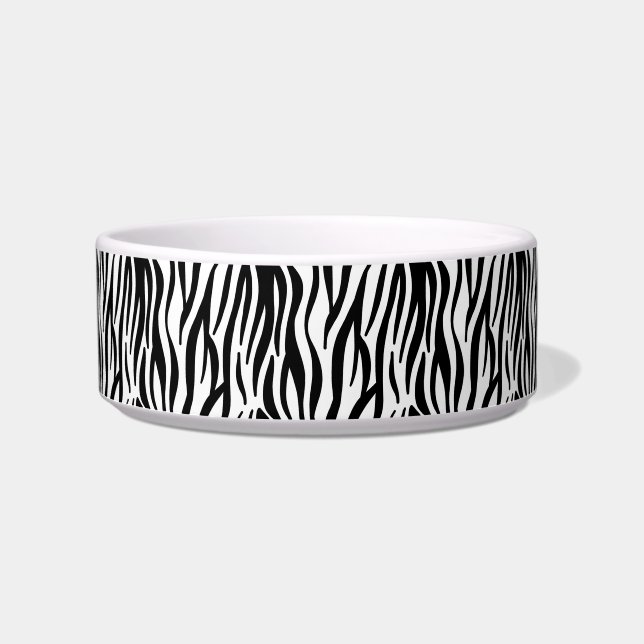 tigela de comida do zebra print cat (Frente)