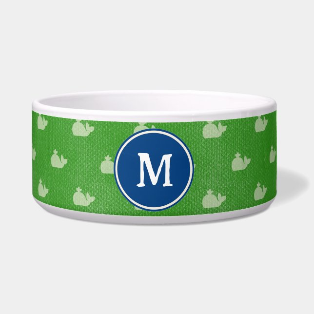 Tigela de comida para cachorro monograma verde cos (Frente)