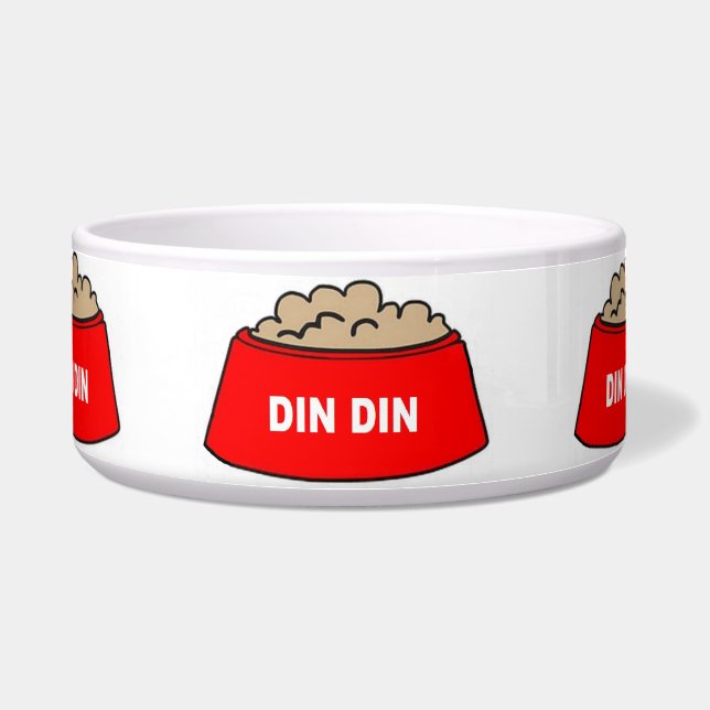 Tigela de comida para cachorro vermelha Din Din (Frente)