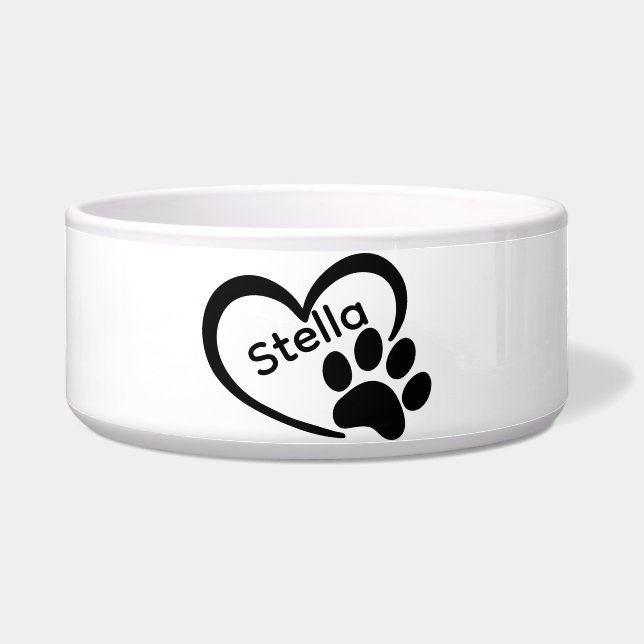 Tigela de comida para cães personalizada em cerâmi (Frente)