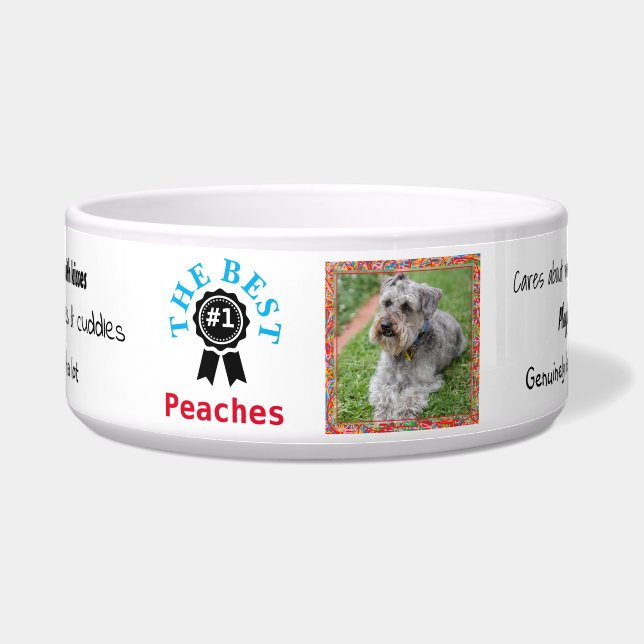 Tigela de comida para cães personalizada - Fita- H (Frente)