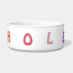Tigela de comida personalizada com o nome Chloe Do