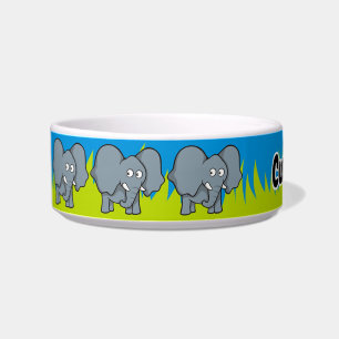 tigela de desenho de elefante cinza