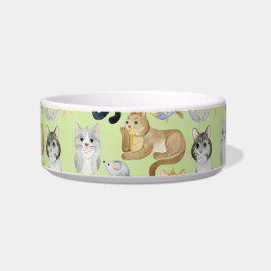 tigela de estimação de padrão de amante de gato