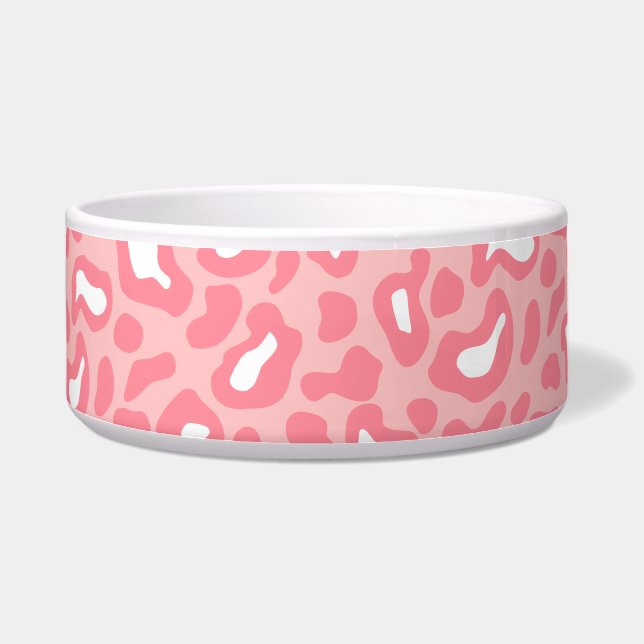 Tigela de Estimação Leopardo Rosa Bonita (Esquerda)