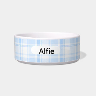 Tigela de estimação personalizada de cerâmica azul