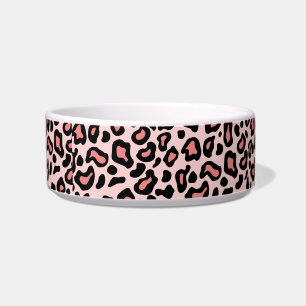 Tigela de Estimação Rosa Retro Leopardo