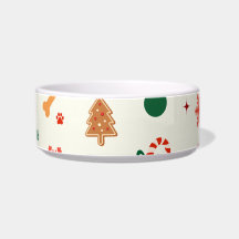 Tigela de Natal Divertida para Cães – Ossos de Pão
