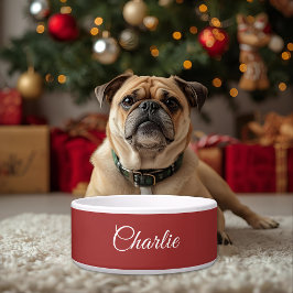 Tigela de Natal Personalizada para Animais de Esti