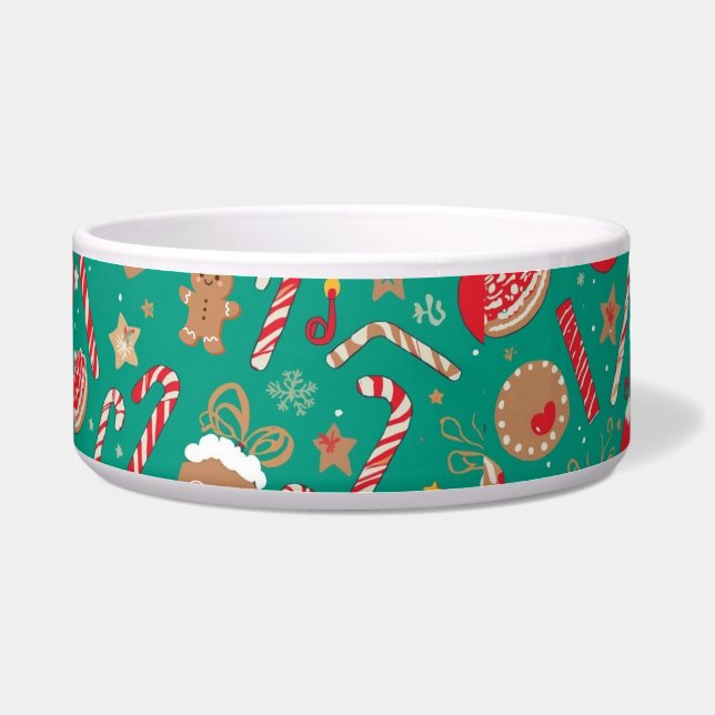 Tigela de Natal Verde Grande para Cachorro | Listr (Frente)