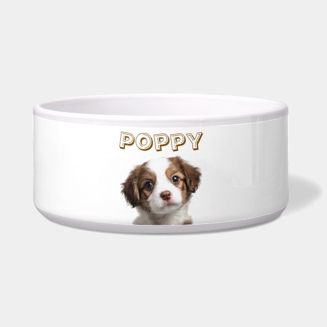 Tigela de Pet com Foto e Nome de Cachorro Personal (Frente)