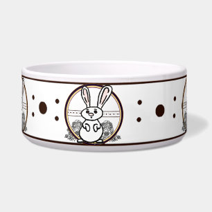 Tigela de Pet Grande Branca Bunny