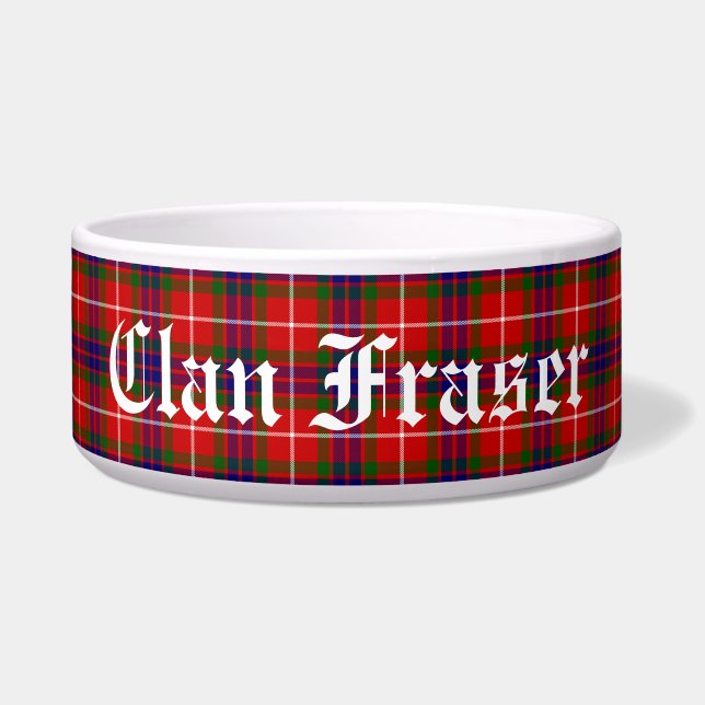 Tigela de Pet Personalizada Xadrez Clan Fraser (Frente)