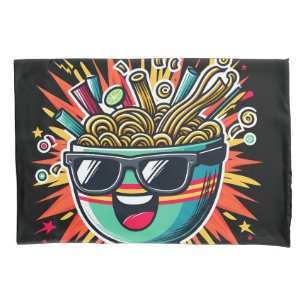 Tigela de Ramen de Macarrão Cartoon Fofo Engraçado