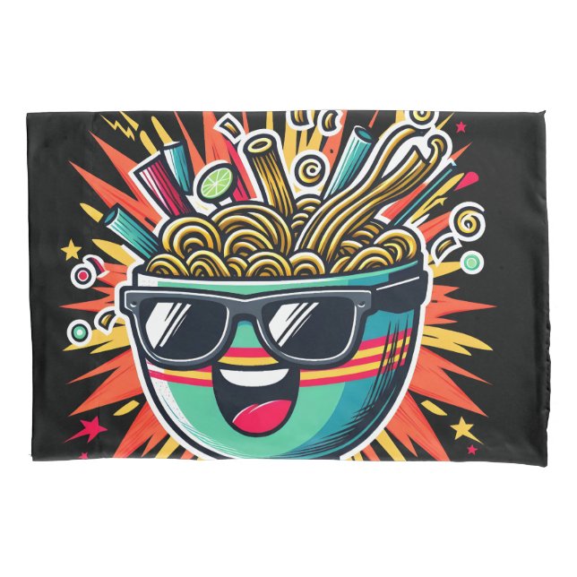 Tigela de Ramen de Macarrão Cartoon Fofo Engraçado (Frente)