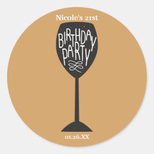 Tigela de vinho para FESTA DE ANIVERSÁRIO Adesivos