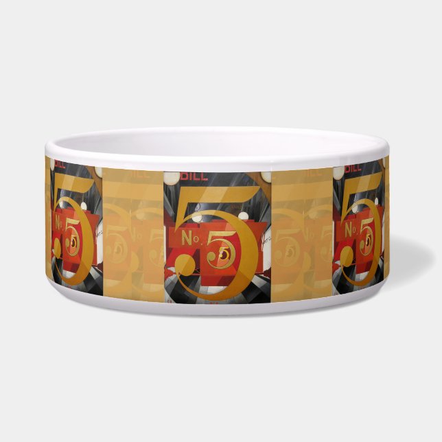 Tigela Demuth de Cubist de Arte Moderna Figura 5 em Doura (Frente)