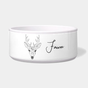 Tigela Desenho De Arte Da Linha Da Cabeça De Deer Minimal
