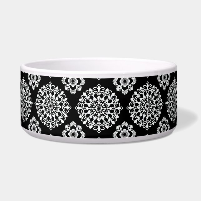 Tigela Desenho de Mandala Preto e Branco (Frente)