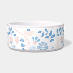 Tigela Desenho floral boho impressão em bloco azul rosa f