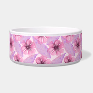 Tigela Desenho Floral Botânico Rosa em Aquarela B