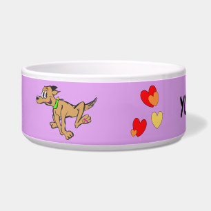 Tigela Desenhos animados Cust do cão Running. Bacia do
