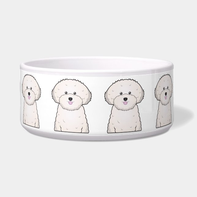 Tigela Desenhos animados de Bichon Frise (Frente)