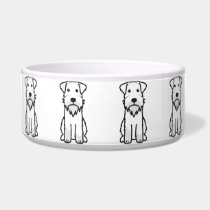Tigela Desenhos animados do cão do Schnauzer diminuto