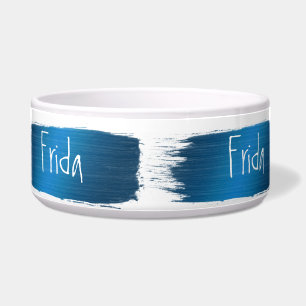Tigela Design azul dos cursos da escova. Nome