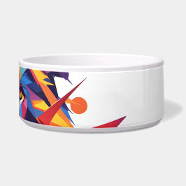 Tigela Design de leão colorido geométrico