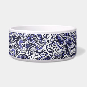 Tigela Design de padrões branco-azul-esmalte