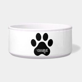 Tigela Design de Silhueta do Nome da Pata do Cachorro