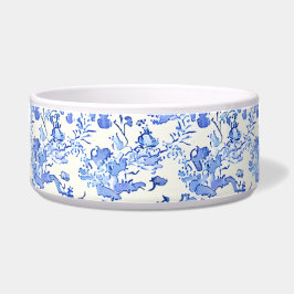 Tigela Design de Toile Francês - Floral Azul e Branco