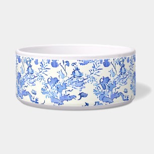 Tigela Design de Toile Francês - Floral Azul e Branco