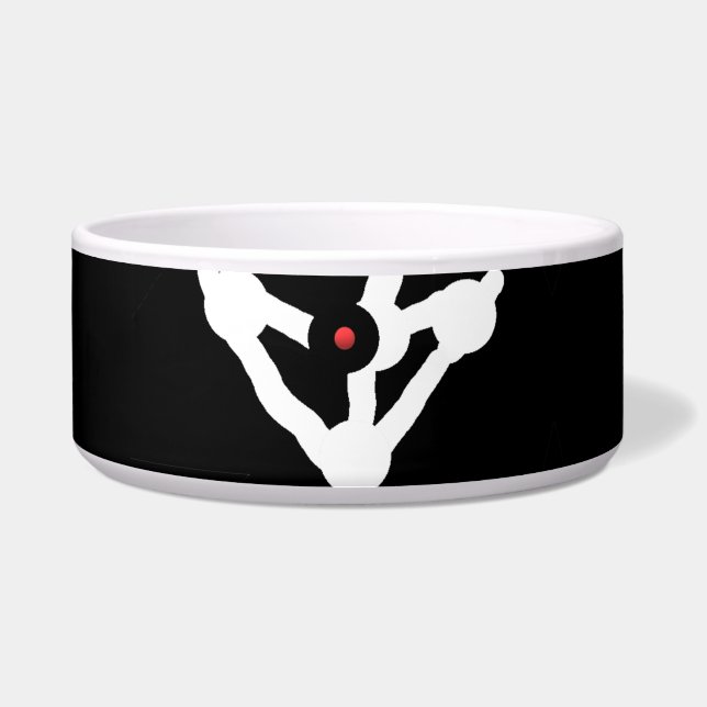Tigela Design preto de truque de Halloween com letras (Frente)