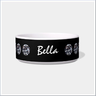 Tigela Diamond - Pet Bowl Cerâmica Decorada