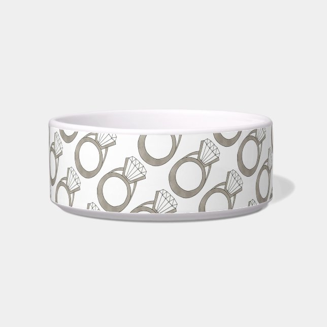 Tigela Diamond Ring Bling Casamento Jewelry Pet Dish (Esquerda)