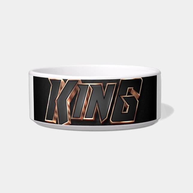 Tigela do Rei Pet (A stylish bowl featuring the word "KING" in bold, metallic lettering!)
