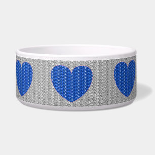Tigela Dob Bowl Silver Blue Heart Glitter