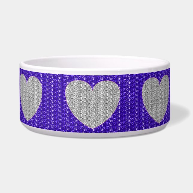 Tigela Dob Bowl Silver Purple Silver Heart Glitter (Frente)
