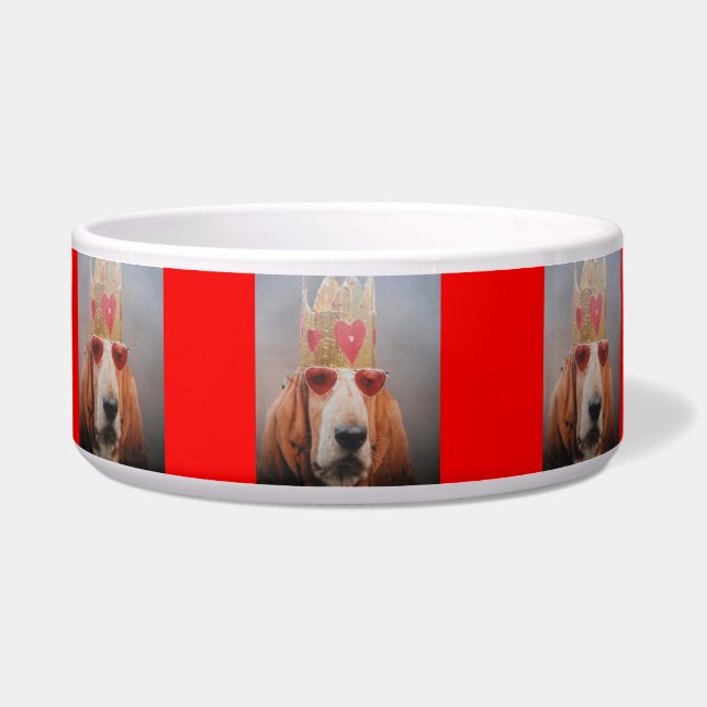 Tigela Dog Bowl Basset Hound King (Frente)