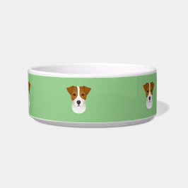 Tigela Dog Bowl Cerâmica Jack Russell Terrier Green